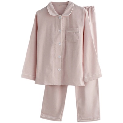 珠家美绪纯色男女磨毛绒布睡衣