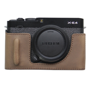 适用富士XE5相机包保护套微单皮套X-E4牛皮底座壳真皮套xe4配件