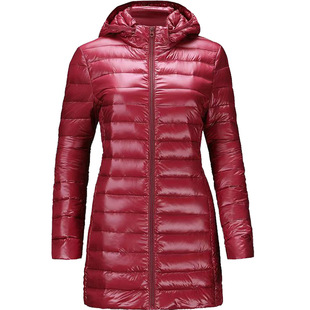 雪中飞薄款羽绒服女士中长款2025秋冬季新款妈妈收腰显瘦轻薄外套