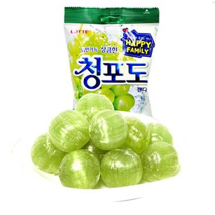 韩国进口乐天休闲食品青葡萄味水果硬糖儿童网红糖果韩剧流星同款