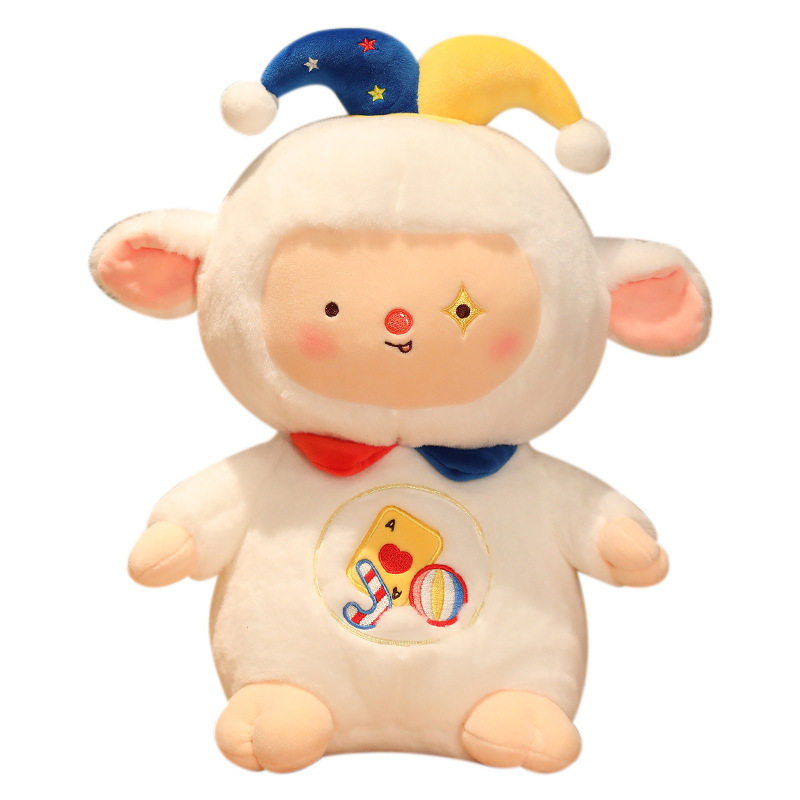 小丑睡眠羊搞怪扑克脸毛绒玩偶