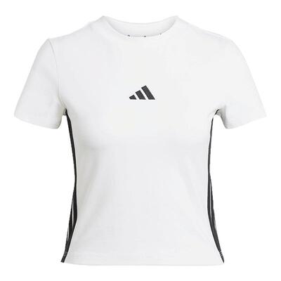 劲浪adidas阿迪达斯新款女子运动休闲白色短款短袖修身T恤JE1239