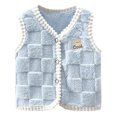 秋冬宝宝双面绒韩版马甲保暖开衫