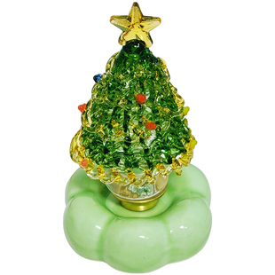 景德镇陶瓷底座圣诞树转转桌面小摆件琉璃可爱风手工治愈迷你网红