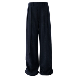 BJHG不计后果西裤男秋季潮牌宽松直筒休闲裤日常通勤百搭条纹裤子