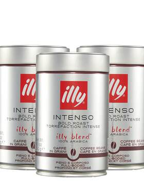 【自营】illy意利咖啡豆原罐进口阿拉比卡250g*3深度烘焙手冲意式