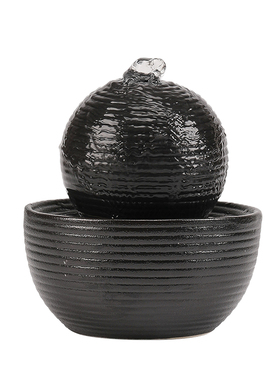 简约陶瓷插电循环流水摆件