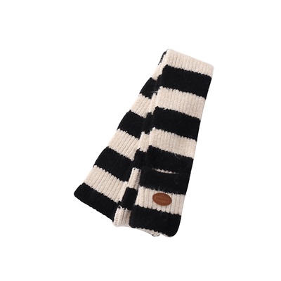 定制款~冬季窄版红白条纹围巾女