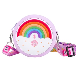 小马宝莉女童斜挎包包女孩硅胶零钱包可爱艾莎包小学生生日礼物