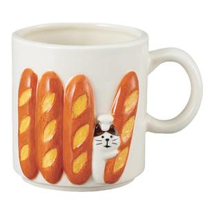 日本进口DECOLE可爱日式动物陶瓷马克杯咖啡杯面包猫咪小熊猫柴犬