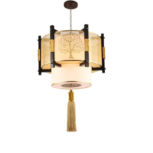 中式吊灯实木客厅灯餐厅包厢仿古木艺茶楼灯走廊大厅工程灯书房灯