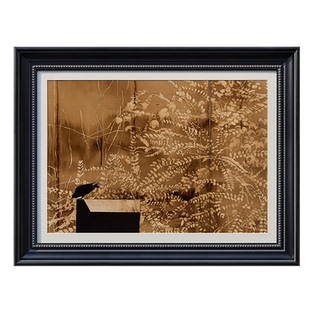 石膏像中古摆台黑色法式复古风画相框底老钱风装挂墙卡纸装裱配