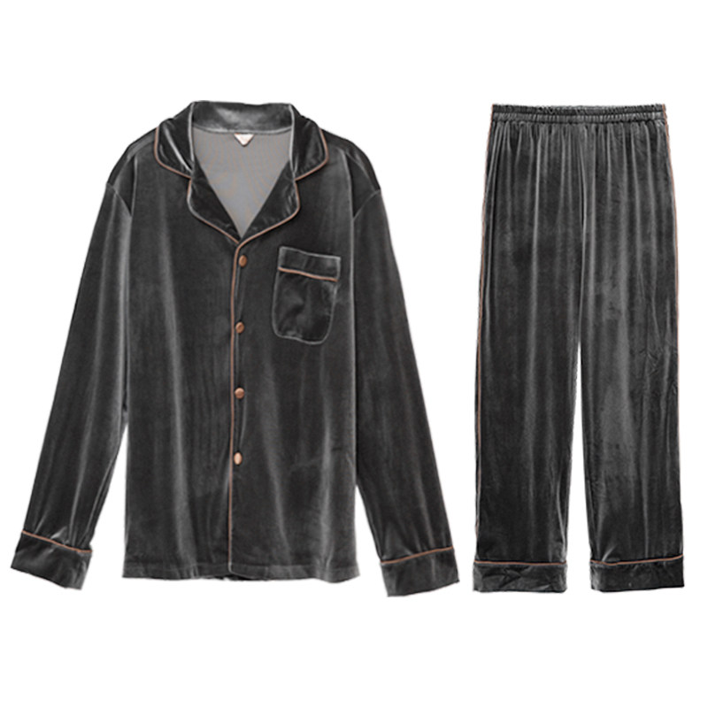 男士丝绒宽松休闲情侣家居服套装
