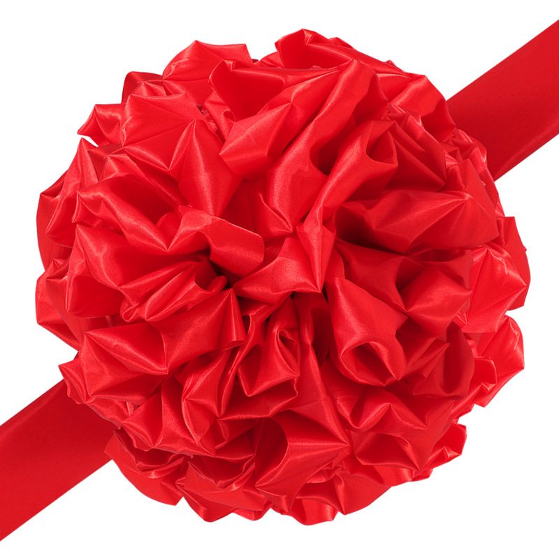 大红花球汽车新车交车奠基花球红绸乔迁表彰车结婚开业庆典剪彩绣