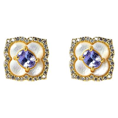 东海世家坦桑石耳钉女