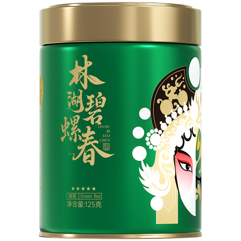 百补川红旗舰店林湖特级碧螺春浓香型绿茶自己喝口粮茶罐装125g