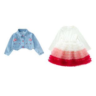 女童春装套装2026新款洋气时髦儿童装公主裙子女宝宝春秋季连衣裙