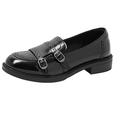康莉皮带扣小皮鞋乐福鞋