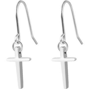 999纯银十字架耳环女冷淡风小众个性耳钉流苏耳坠2025新款潮耳饰