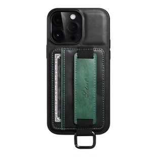 适用iPhone16e/15promax手机壳17air后盖式插卡苹果13/12保护套14plus腕带指环支架防摔壳时尚个性简约xs皮套