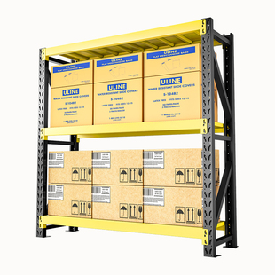 万昌黄黑色160厘米高度货架置物架多层仓储仓库货物架家用储藏室