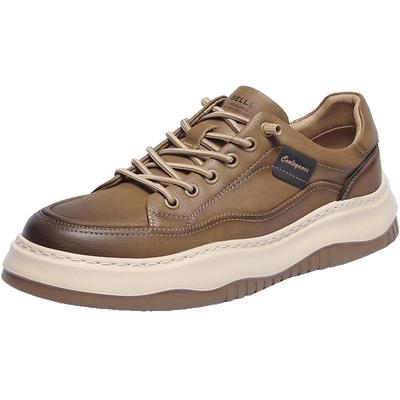 百丽男士厚底增高休闲工装板鞋