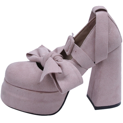 永希女鞋复古粗跟玛丽珍鞋