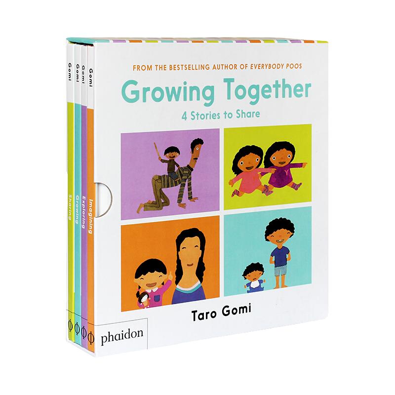 赠音频 五味太郎经典套装 英文绘本原版 Growing Together成长系列4册Taro Gomi盒装精装4册 英语绘本 鳄鱼怕怕 牙医怕怕同作者