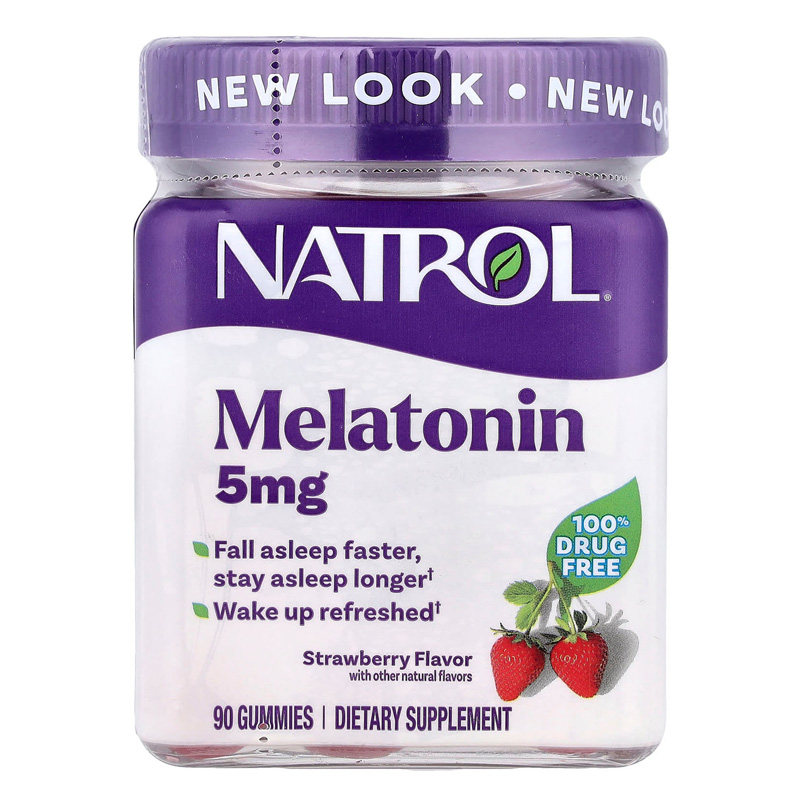 现货美国Natrol高含量褪黑素软糖睡眠软糖5/10mg90粒助眠倒时差