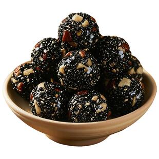 五珍黑芝麻丸红枣核桃桑葚无糖添加孕妇休闲零食糕正品官方店旗舰