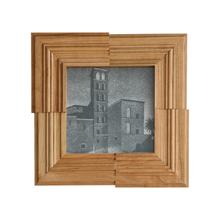 空合 原木复古古典沙发背景墙面装饰画 客厅卧室书房实木框挂画