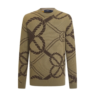 【100%绵羊毛】LONDA 伦德马秋冬新款男士圆领长袖时尚毛衣打底衫