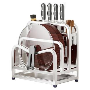 304不锈钢刀架置物架厨房多功能菜板菜刀筷笼一体收纳砧菜板放置