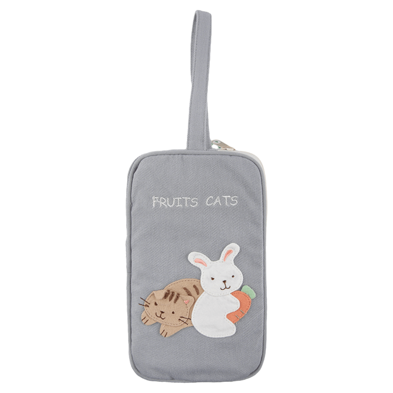 HIKOSEN CARA卡拉猫Fruits cats手拿包可爱帆布糖果色女手机包包