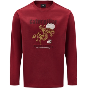 CAT卡特26春季新品男士马年限定款新年红全棉长袖T恤商场同款
