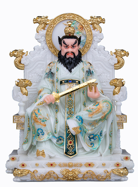 张天师神像张道陵祖师爷龙虎山张天师像汉白玉彩绘家用供奉摆件