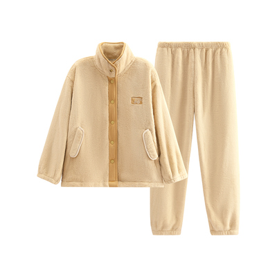 芬腾女士珊瑚绒睡衣加绒加厚套装