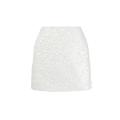 轻奢千金风亮片高腰a字半身裙