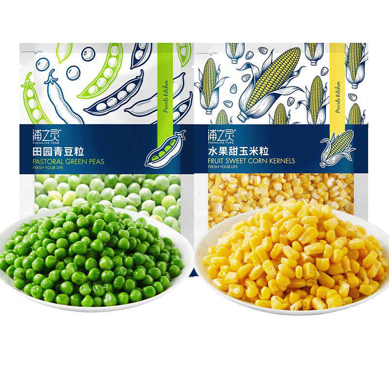 浦之灵冷冻青豆粒玉米粒组合4kg甜青豆甜玉米粒非转基因健康轻食