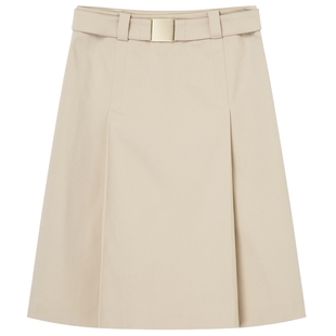 【匹马棉】Eland衣恋美拉德半身裙女高腰压褶A字裙子夏季款