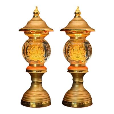 七彩水晶莲花灯心经灯佛前长明灯