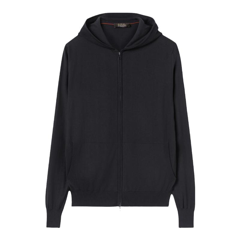 Loro Piana/诺悠翩雅男装羊毛材质拉链连帽飞行员夹克