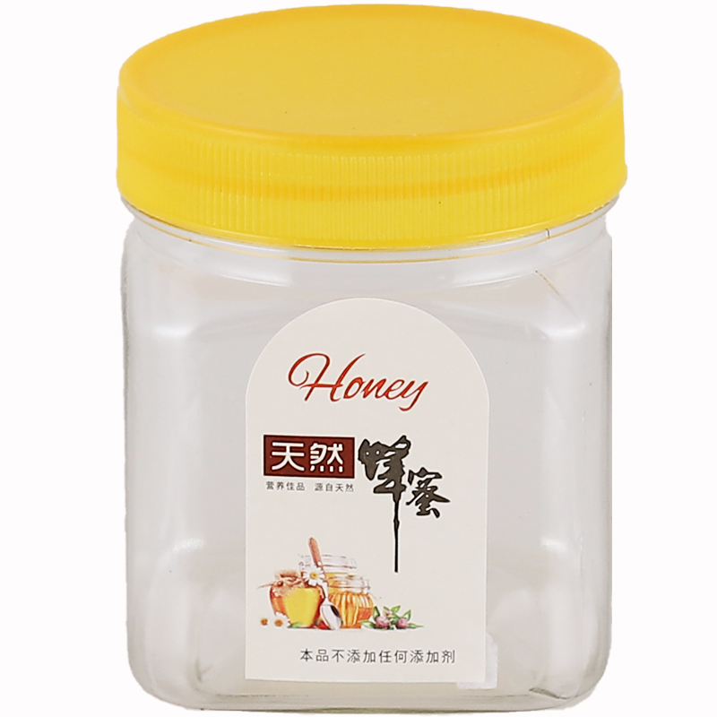 塑料瓶带盖250ml蜂蜜瓶7两装蜂蜜的瓶子半斤装辣椒酱的塑料瓶方形