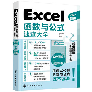 正版 Excel函数与公式速查大全 常用函数组合应用各类办公模板资源语法内容详解 逻辑函数速查表 案例素材文件应用宝典图书籍