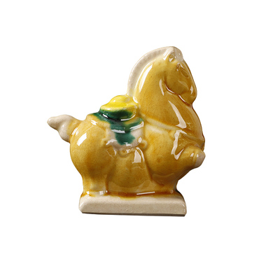 唐三彩陶瓷马元宝小马创意摆件