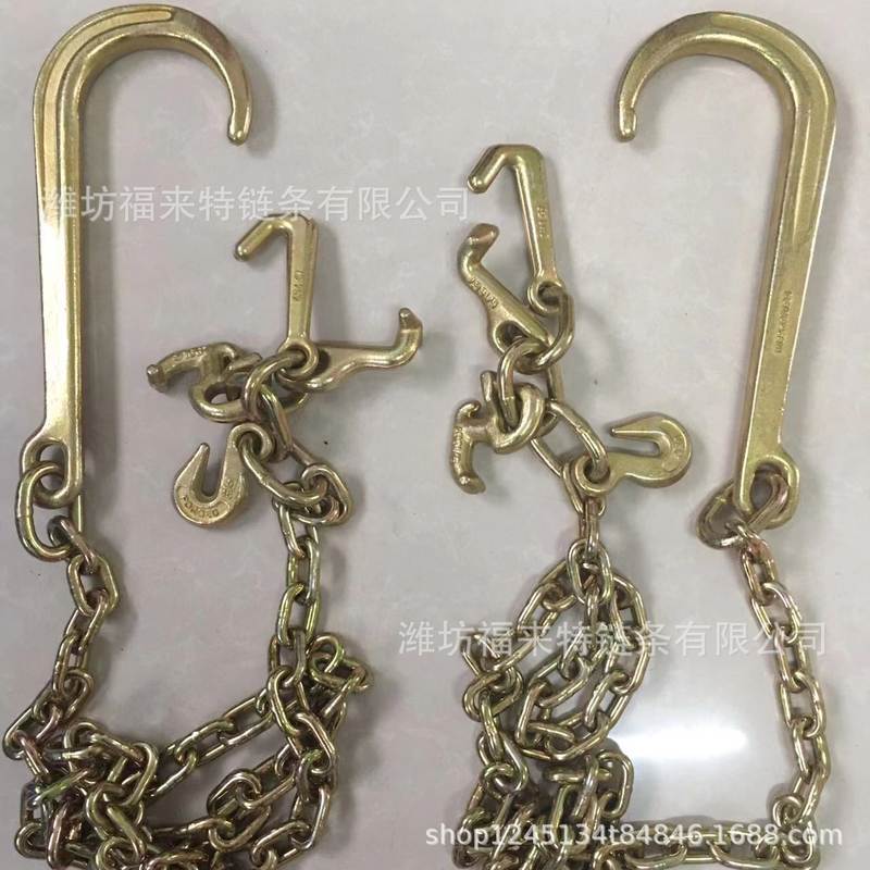 带RJT钩拖车链条锰钢高强度焊接圆环链条5/16美标70级抓钩链条