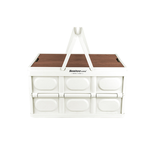 纵贯线户外露营手提便携可折叠收纳箱野炊置物箱带盖储物箱SN-01