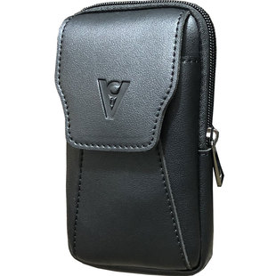 竖式新款腰包男双层皮套穿皮带挂腰轻便携带工地干活放手机保护袋