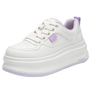 大东女鞋板鞋2026春季新款厚底透气休闲鞋增高系带圆头面包鞋棉鞋