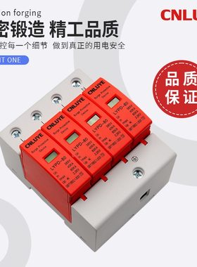浪涌防雷保护器385VAC家用交流电涌开关2P4P带指示窗口光伏避雷器